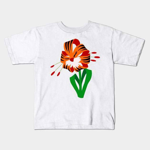 Tiger Lily Kids T-Shirt by maliarosburg